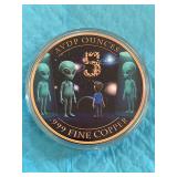 5 Ounce Alien Abduction Copper Round