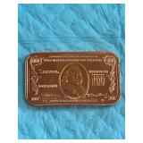 1 Ounce 100$ Copper Round