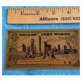 1/1000th Ounce Gold Dallas Fort Worth Note