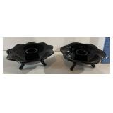 Fenton Black Amethyst Candle Holders