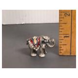 Bejeweled Pewter Miniature Elephants Trinket Box