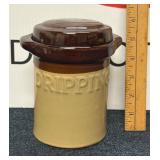 Vintage Stoneware Grease Drippings Crock