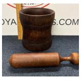 Wooden Mortar and Pestle