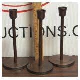Modernist Copper Taper Candlestick Holders