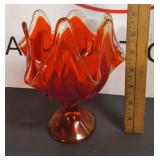 MCM Viking Epic Persimmon Amberina Glass Bowl