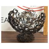 MCM Wrought Iron Scroll Bowl
