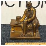Vintage Abraham Lincoln Brass Bookend