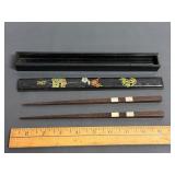 Ryu Mei Lacquered Chop Sticks and Case