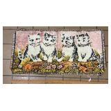 Vintage Velvet Kittens Tapestry Rug