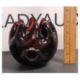 Vintage Bohemian Glass Rose Bowl