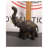 Vintage Leather Wrapped Elephant Statue