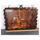 Vintage Lacquered Wood Plaque