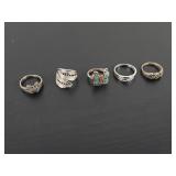 Assorted Rings (5) w/ No Markings