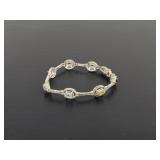 Sterling Silver 925 China Rhinestone Bracelet 8'