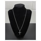 Sterling Silver 925 18' Chain Necklace 10kt Cross