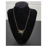 14kt Gold 14' Necklace w/ 10kt Gold & Diamond