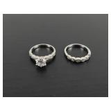 Sterling Silver 925 Cubic Zirconia Ring Set Size