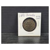 1891 Canadian Large One Cent Coin