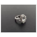 Sterling Silver 925 China Tacori IV Rhinestone Ri