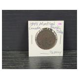 1844 Montreal Canadian Half Penny Bank Token