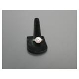 Sterling Silver 925 RJC Pink Rhinestone Ring Size
