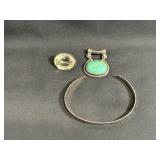 Misc Sterling Silver Lot Pin/Pendant/Bracelet