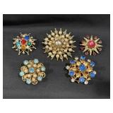 (5) Marked Coro Misc Pins