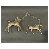 Sterling Silver Horses Pin