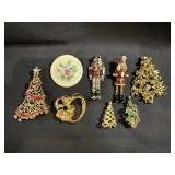 (8) Avon Christmas Tree and Asst Pins