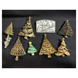 (8) Marked JJ Assorted Christmas Pins