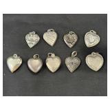(9) Sterling Silver Hearts