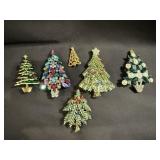 (6)  Avon Christmas Tree Pins