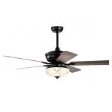 Costway 52 Inch Ceiling Fan 3 Speed 5 Blade Grey