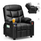 Costway Kids Youth Recliner Chair PU Leather