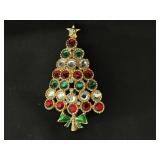 Vintage BC Lind 14KT GE  Rhinestone Tree Pin