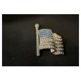Vintage Marked Swarovski USA Flag Pin