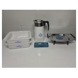 Corningware Dishes, Perkolator, Warmer