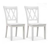 Costway 2 Piece White Wooden Kitchen Table Chairs