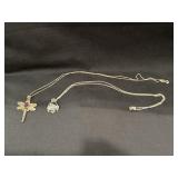 (2)Sterling Silver 18' Chains w/Pendants