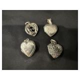 (4) Sterling Silver Locket/Pendant