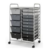 Costway - 15 Drawer Rolling Storage Cart
