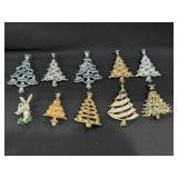 (10) Marked Gerry Christmas Tree Pins