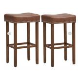 Costway 2 Piece Brown Bar Stools