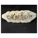 Vintage Mother of Pearl Pin w/ shaped word Mother