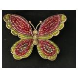 Vintage Liz Claiborne Beaded Butterfly Pin