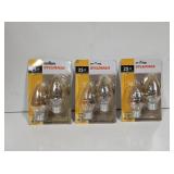 (3) Sylvania 25W Light Bulb 2 Packs
