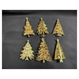 (6) Marked ART Assorted Christmas Pins