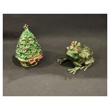Monet Frog /Unmarked Tree Trinket Boxes