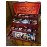 Jewelry Box w/ Misc Jewelry