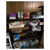 Wooden Shelf w/ Contents